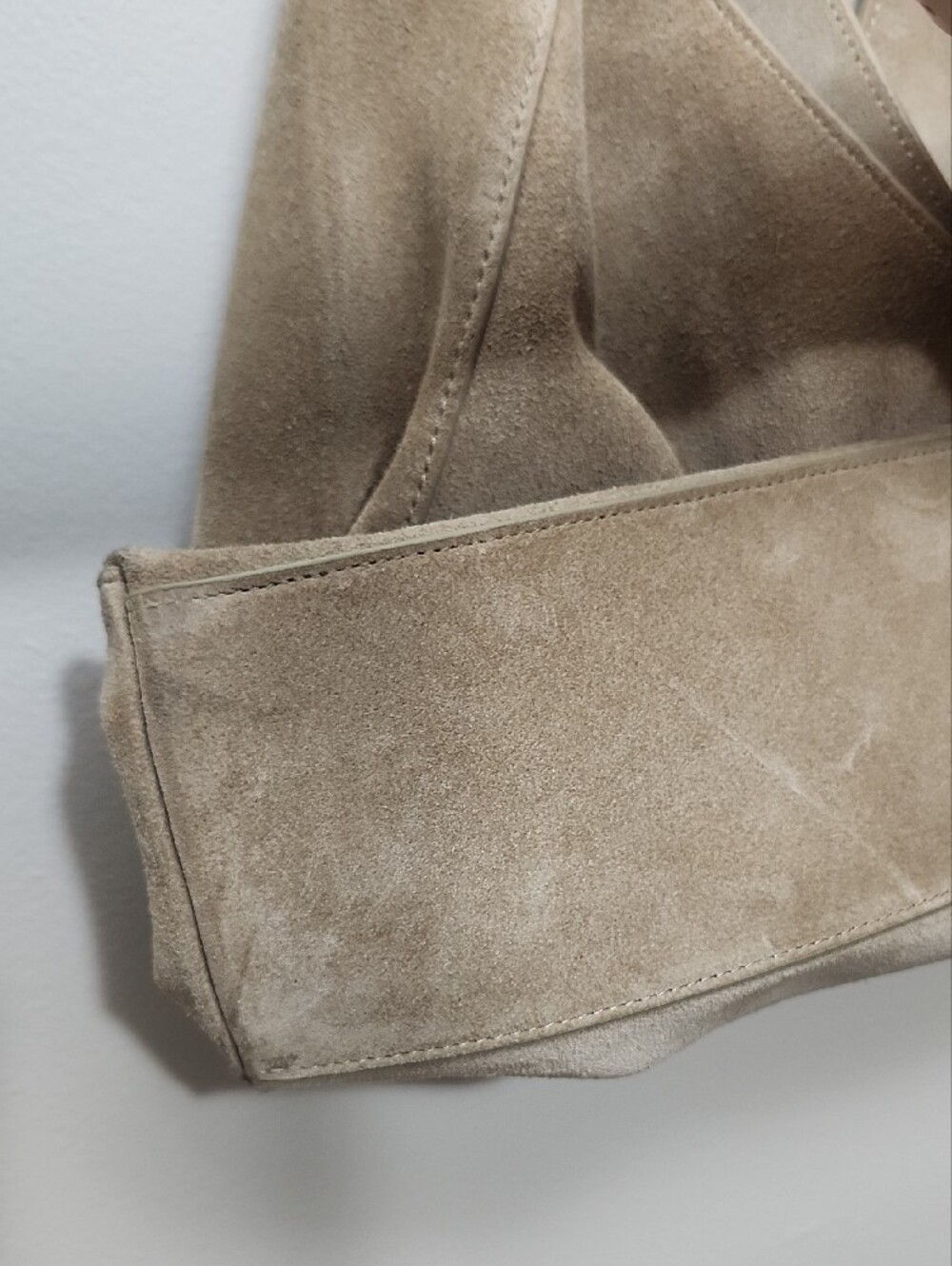 Quince Suede Slouchy Shoulder Bag Esme Sand Beige Boho Minimalist Quiet Luxury - Picture 9 of 11
